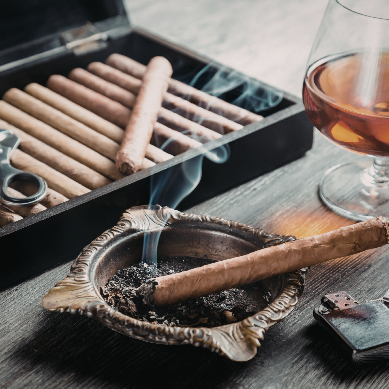 Guests enjoying cigars