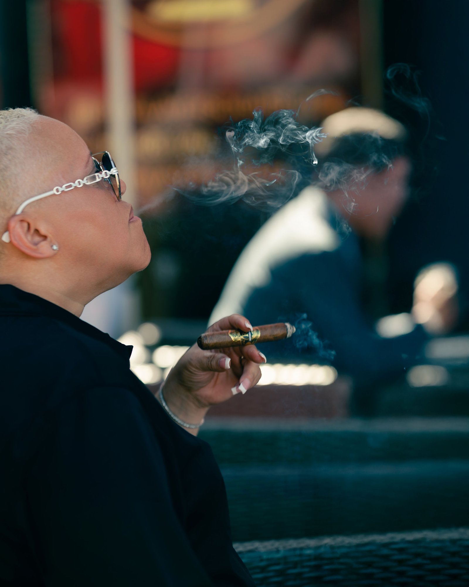 Luxury cigar lounge detail